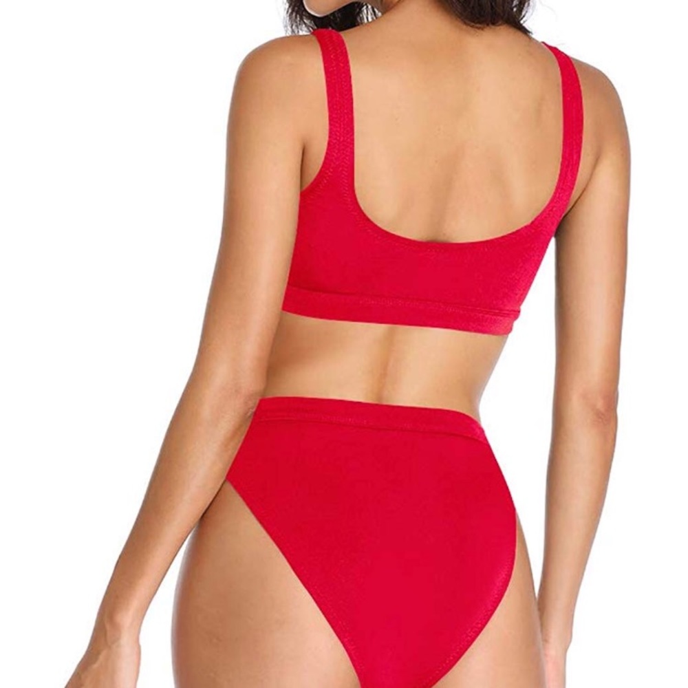 Red Amazon basic bathing suit - Picture 4 of 4
